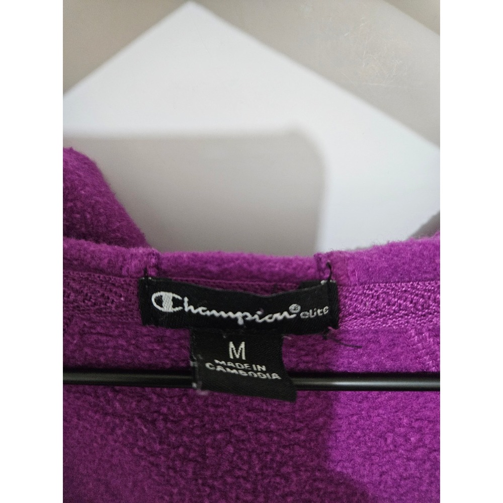 Champion Elite Womens Purple Full Zip Fleece Hoodie Sweatshirt Magenta Medium - Picture 2 of 5